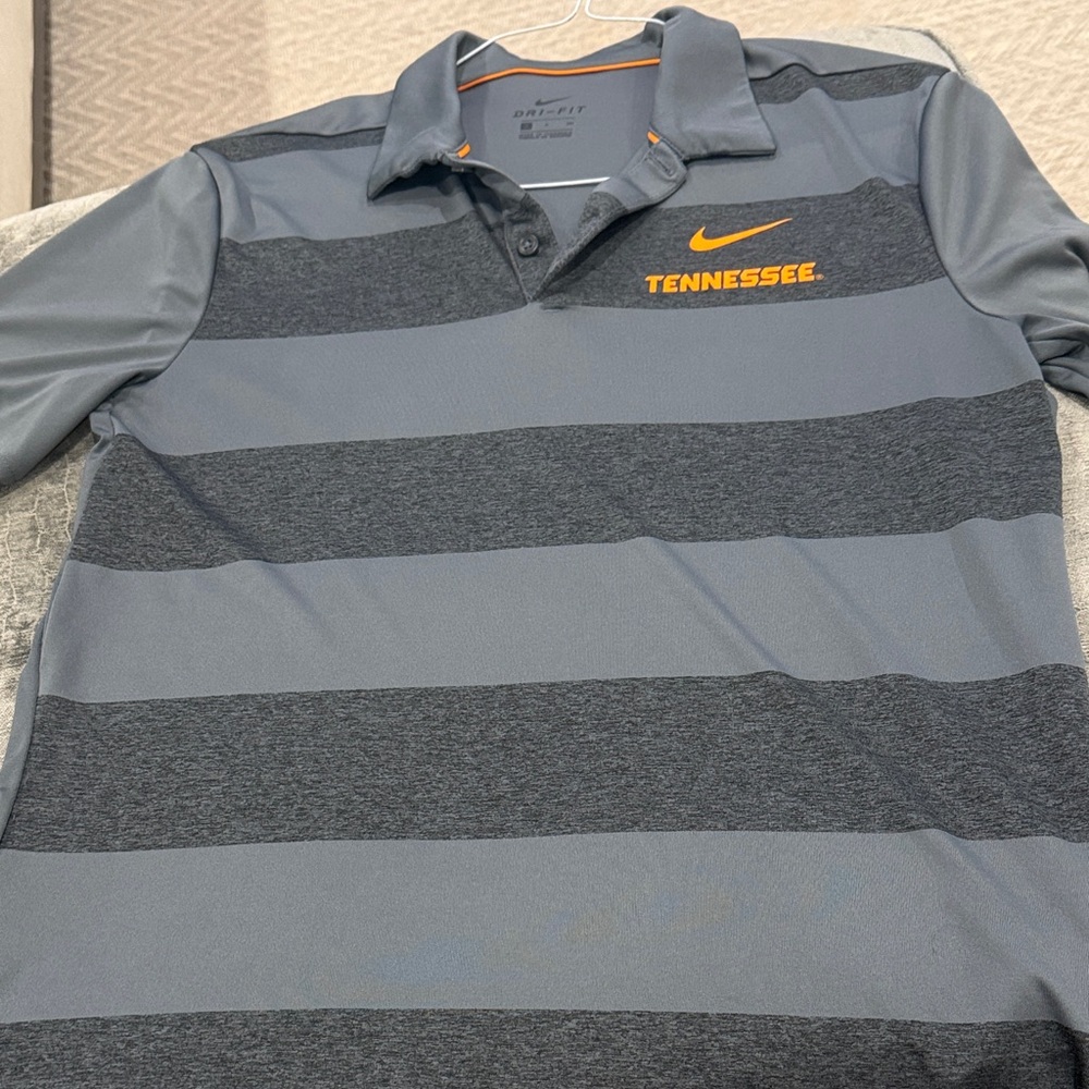 Nike Men's Gray University of Tennessee Striped Polo Shirt